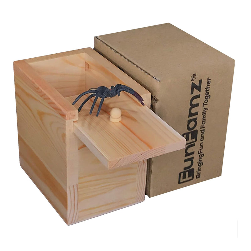 The Original Spider Prank Box Funny Wooden Box Toy Spider Prank, Hilarious Chr