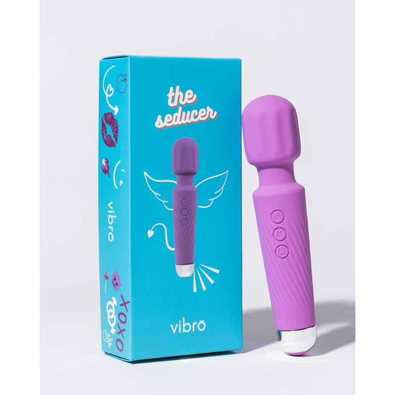 The Seducer Massager Vibrator - Made Of Body-Safe Silicone, Fully Waterproof, Usb Rechargeable - Vibrates With 20 Patterns & 8 Speeds Purple Color