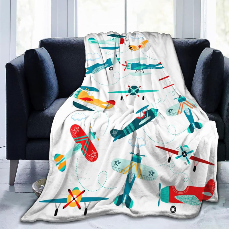 Cute Airplane Blanket Throw Aircraft Blankets For Kids Toddler Boys Adults Gif