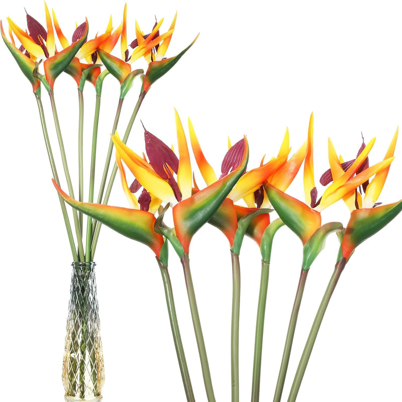 12 Pcs Bird Of Paradise Artificial Plant 24 Inches Hawaiian Tropical Flowers R