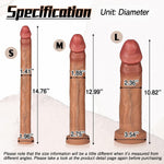 Realistic Anal Dildo, 12.99 Inch Anal Butt Plug Silicone With Suction Cup Base For Hands-Free Play, Flexible Buttplug Toy Lifelike Long Dildo For Depth Play Adult Sex Toys Brown (M)