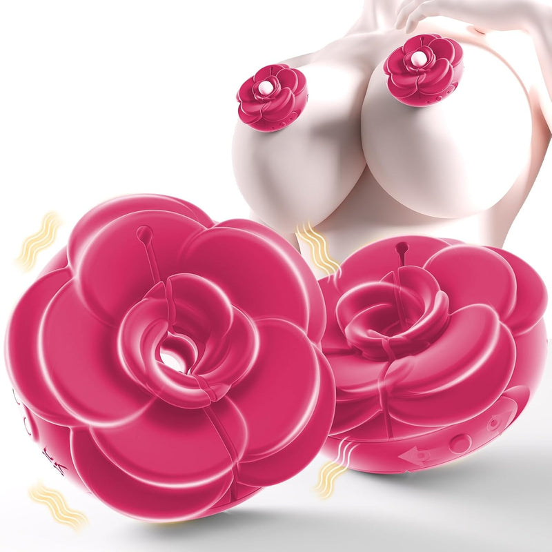 Nipple Toys Rose Toy - Nipple Clamps Bdsm Toys With 9 Vibrating Modes Female Sex Toys 1 Pair Adult Toys Silicone Sex Toy Vibrator Adjustable Couples Sex Toys Sucking Vibrator Sex Game