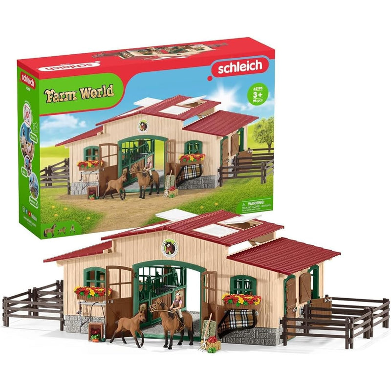 Schleich Horse Barn and Stable Playset - Award-Winning Riding Center 96 Pie