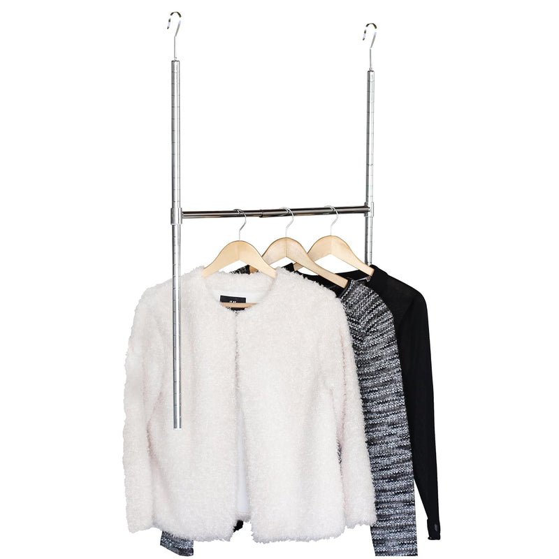 Decobros Adjustable Hanging Closet Rod, Chrome