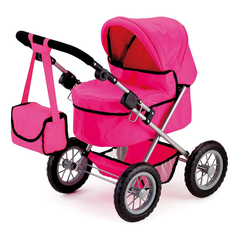 Bayer Design Dolls: Trendy Pram - Hot Pink - Includes Shoulder Bag, Fits Do