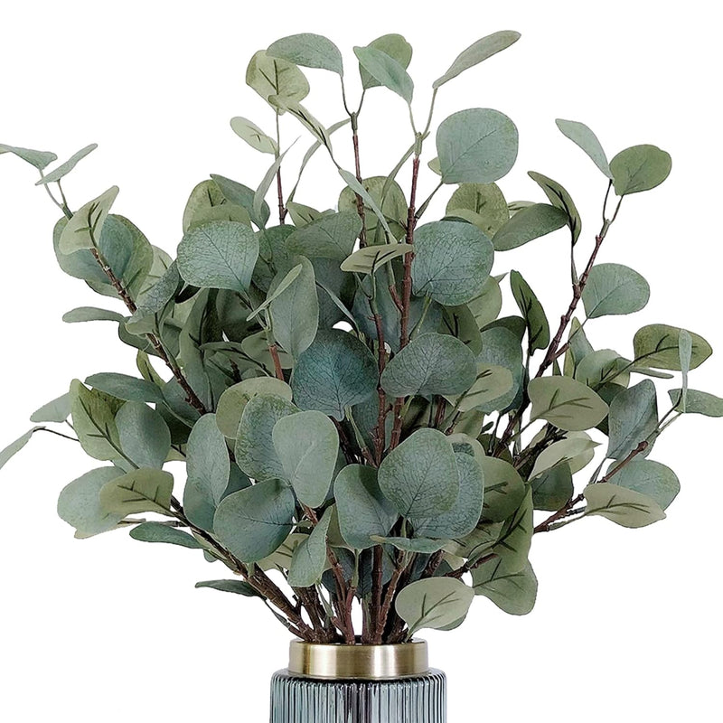 6 Pcs 35 Inch Tall Stems Artificial Eucalyptus Leaves,Faux Silver Dollar Eucal