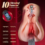Vibrating Male Masturbator with 10 Vibration Modes, Suction & 3D Textured Tunnels