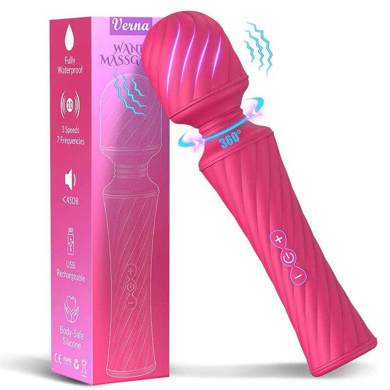 Wand Massager Adult Sex Toys, Wand Vibrator Women Sex Toy, Discreet & Strong Clitoris Vibrator, Quiet Vibrator Wand Rechargeable, Female Vibrating Wand For Her Pleasure Women & Couples, Rose