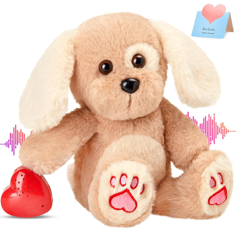 Heartbeat Puppy Recordable Dog Stuffed Animals 30 Sec Heart Voice Recorder