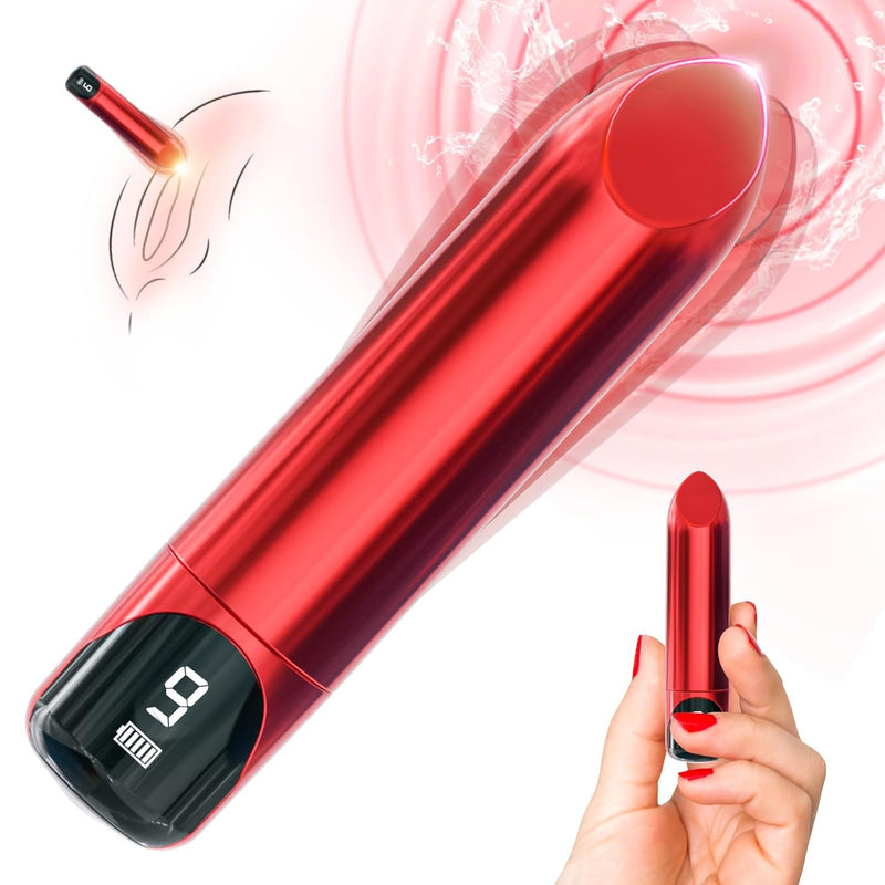 Women Sex Toy Bullet Vibrator - Mini Vibrator For Women Precision G Spot Clitoral Nipple Anal Sex Stimulation With Led Display, 9 Powerful Vibrations, Portable Lipstick Vibrator Adult Sex Toys & Games