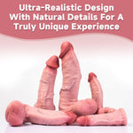 Realistic Dildos With Suction Cup, For Hands-Free Play, Thrusting Dildo For G-Spot Stimulation Adult Sex Toys For Couples, Vivid Thrill Platinum Silicone Dildo For Men And Women (D111-L)