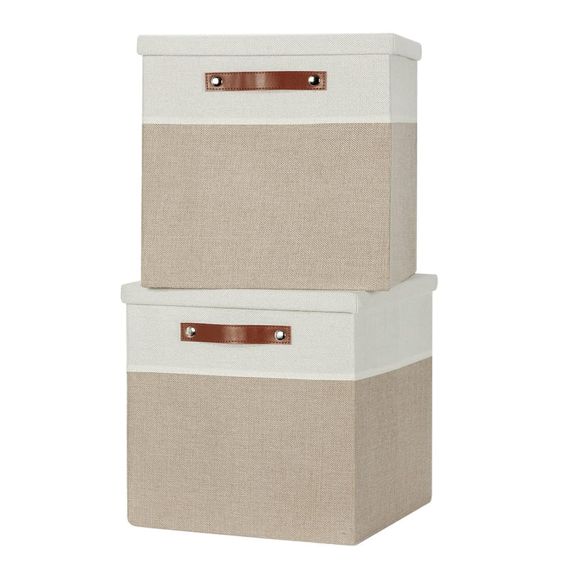 Fabric Storage Bins With Lids 13 Inch Storage Cubes With Lid, Decorative Foldabl
