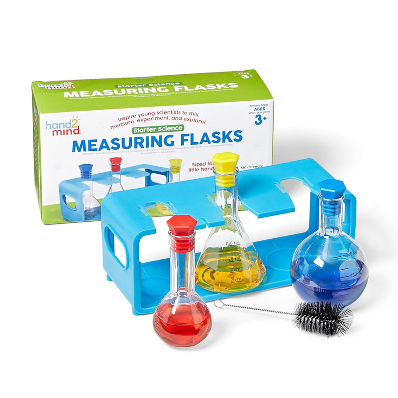 hand2mind Starter Science Measuring Flask Set, Plastic Beakers for Kids, Sc