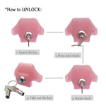 HT-V5 Chastity Cage - Resin, Click &amp; Lock Key, 5 Sizes Rings Included