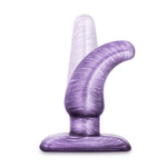 Blush B Yours Cosmic Swirl 4.25" Anal Plug - Beginners Butt Plug W/Wide Base, Soft Flexible Tapered Narrow Neck Bum Plug - Anal Novices Women Men Couples Lovers Gentle Play Adult Sex Toy - Purple