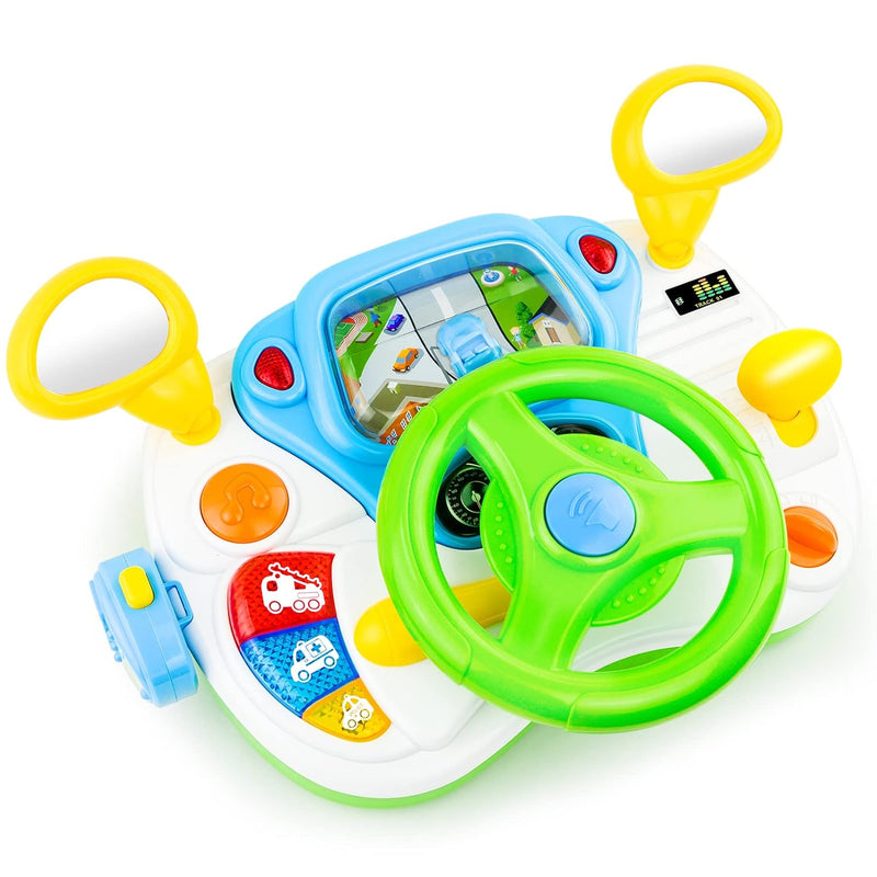 Steering Wheel Toys For Girls Boys Baby Car Toys With Light And Music, Simu