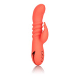 California Dreaming Y Cutie Silicone Thrusting Rabbit Vibrator, Orange, 1 Count
