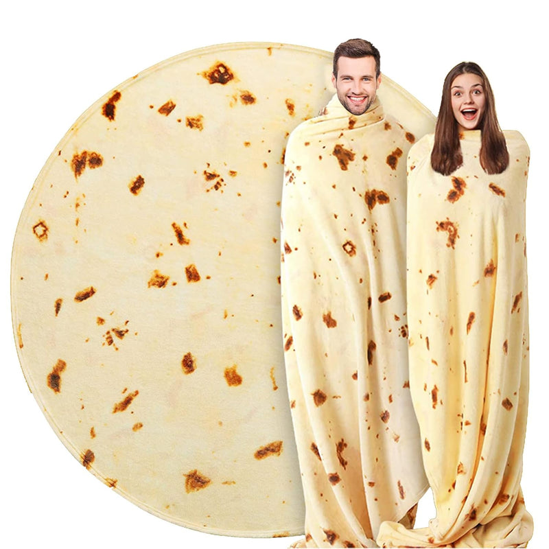 Burrito Tortilla Blanket Double Sided 71 Inches 280 Gsm Cozy Flannel Fabric No