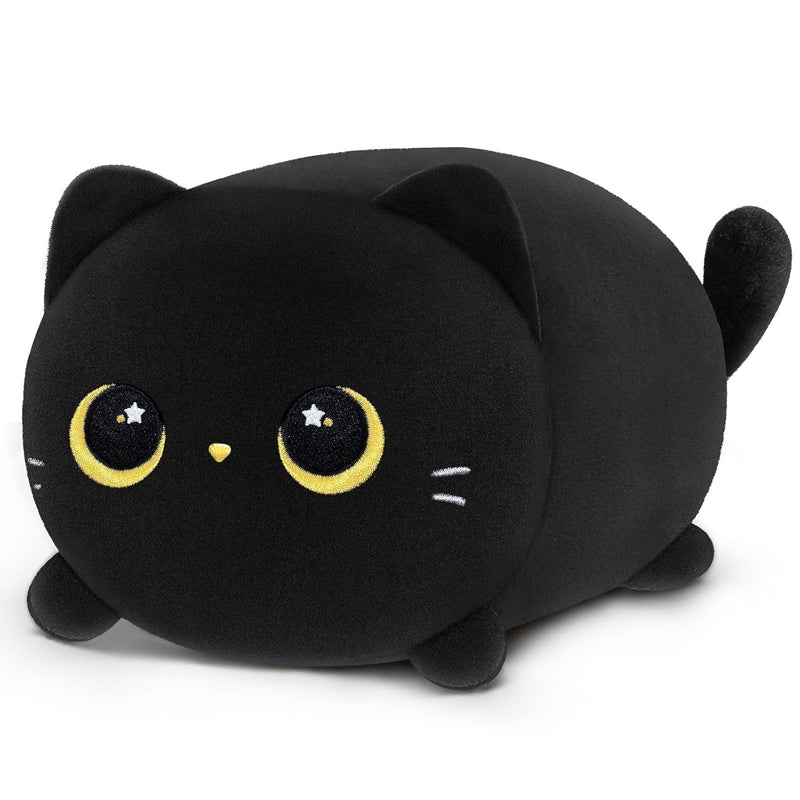 Black Cat Plush, Cute Cat Plushies Toy, Soft Kitten Plushie Cuddle Pillow,
