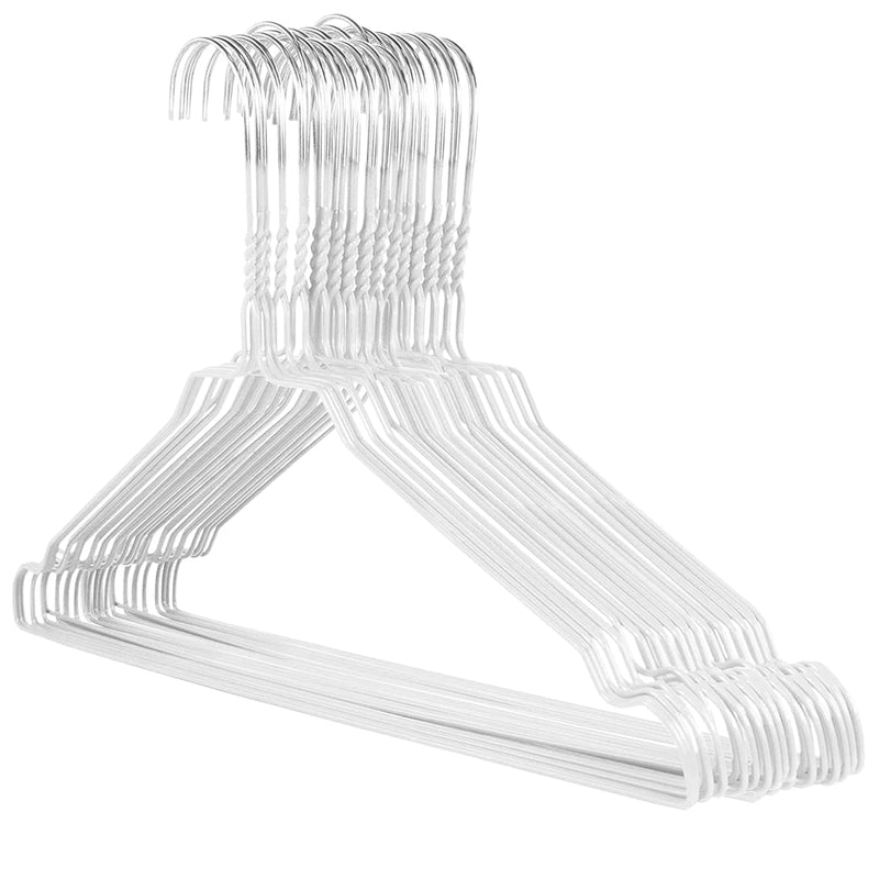 20 White Coating 16Inch Metal Wire 13 Gauge Pants Bar Coat Clothes Garment Hange