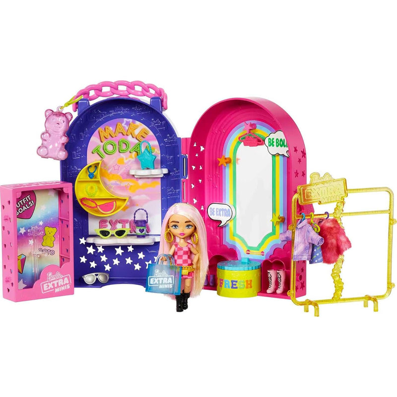 Barbie Extra Minis Doll & Fashion Playset with 15+ Pieces, Boutique with Sm
