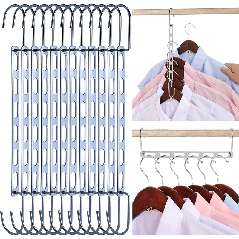 Hangers Space Saving, 12 Pack Metal Hanger Organizer, Closet Space Savers, Colla
