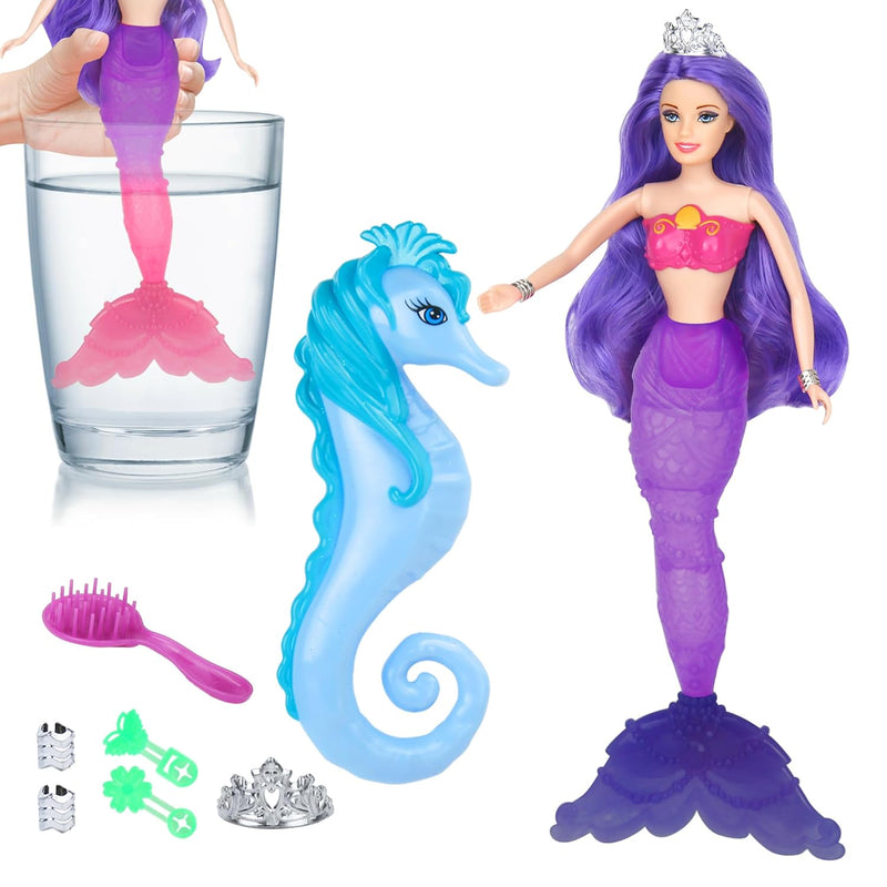Color Change Mermaid Doll Playset, Mermaid Princess Doll With Color Changin