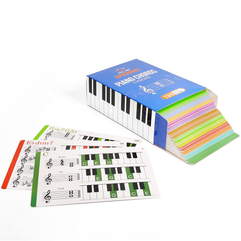 Piano Chord Flashcards In Gift Box Piano Chords Chart Included Colorcoded F