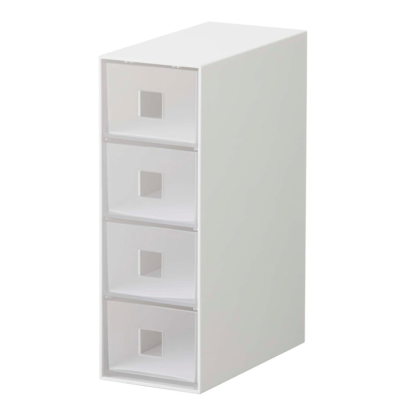 Home Tower 4-Tier Plastic Storage Drawer Organizers For Glasses, Accessories, Or