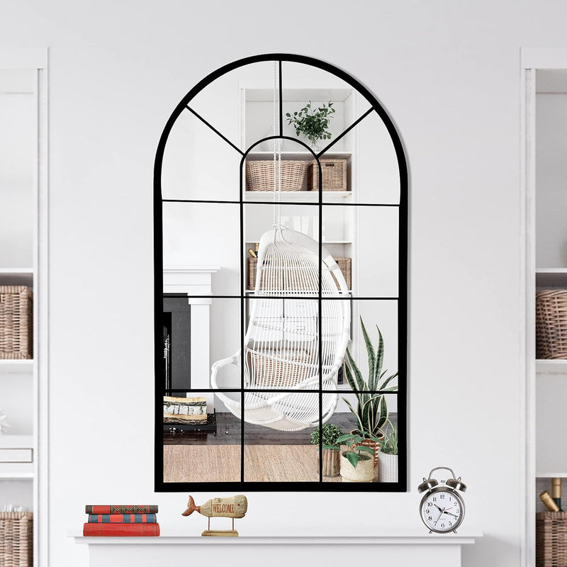 Wall Mirror Window Decorative Mirrors Arched Farmhouse For Living Room Bedroom