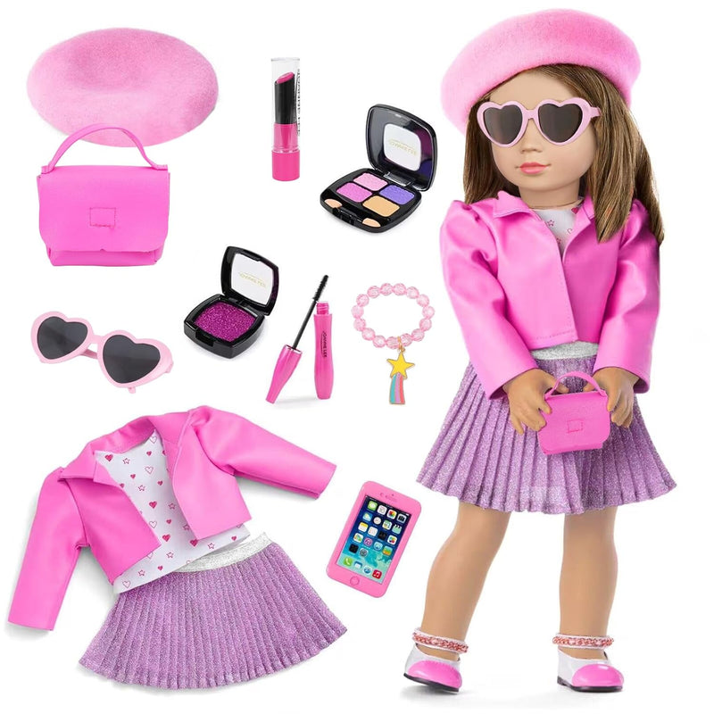 American 18 Inch Doll Makeup Accessories And Clothes,Tote Bag Set For 18" D