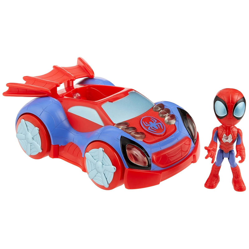 Glow Tech Web Crawler Toy Car With Spider Man Action Figure, Marvel Super H