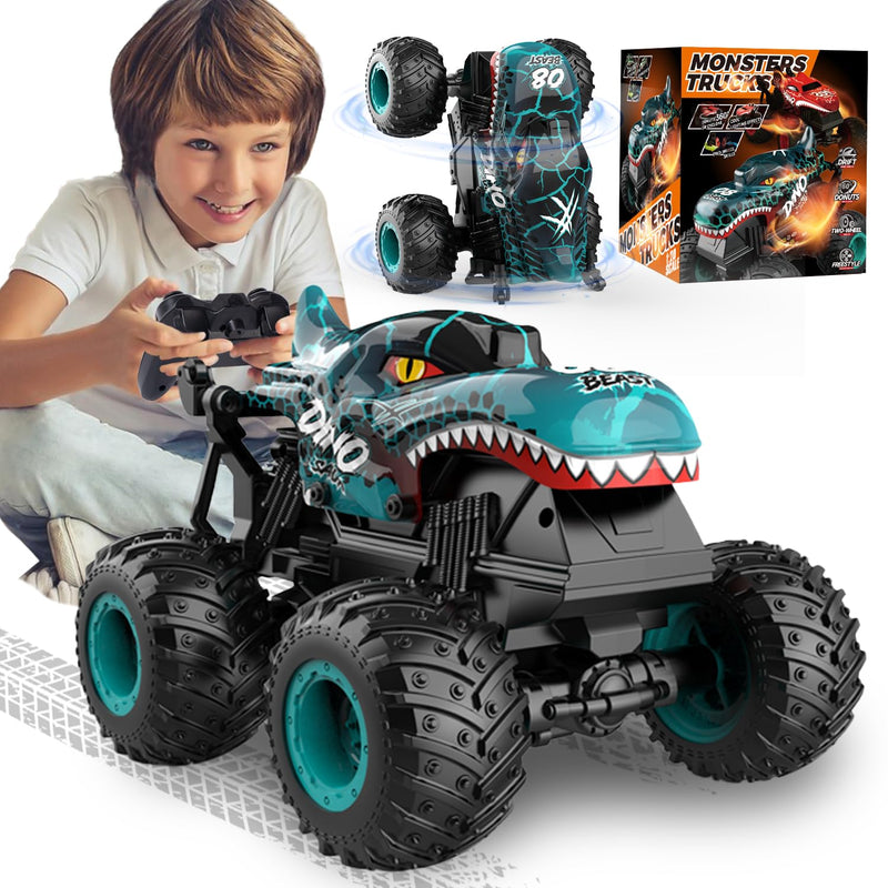 Monster Truck Toys, 2.4Ghz Rc Monster Trucks For Boys, 1:20 Dinosaur Rc Cars W