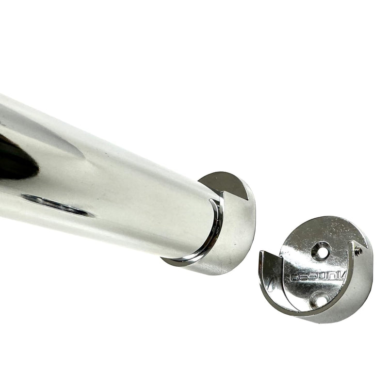 48" Heavy Duty Round Closet Rod W/Matching Support Flanges | 1 5/16" Diameter |