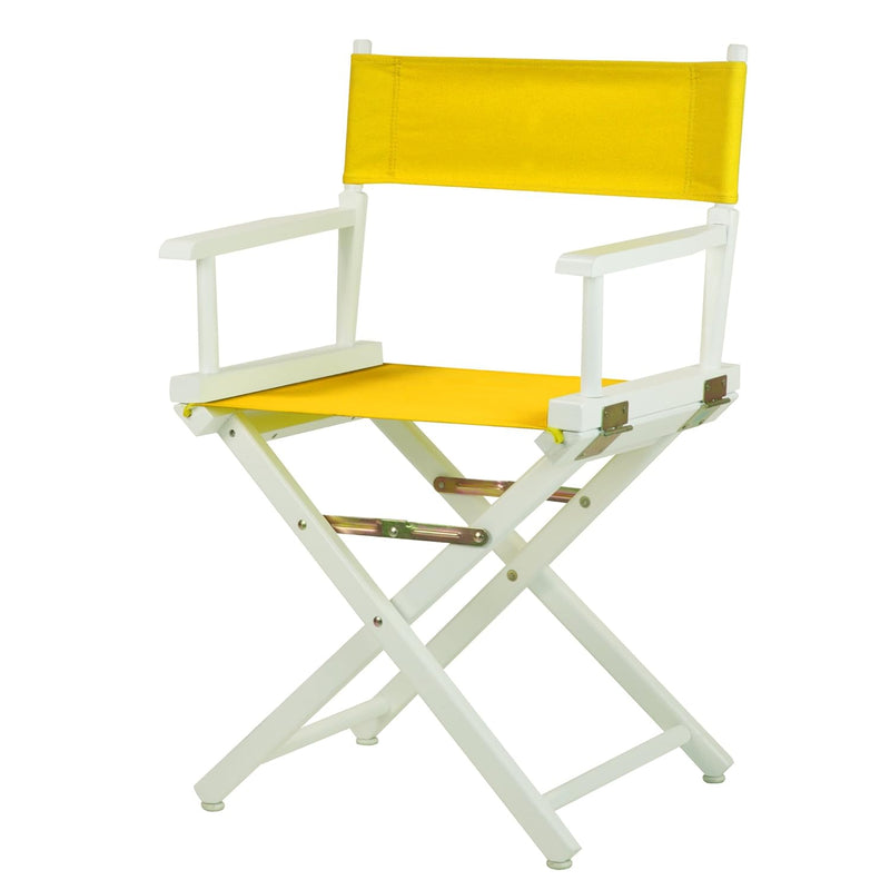 200-01/021-34 18" White Frame-Gold Canvas Director Chair Classic Height, White