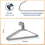 Wire Hangers 100 Pack, Metal Wire Clothes Hanger Bulk for Coats, Space Saving Metal Hangers Non Slip 16 Inch 12 Gauge Ultra Thin for Standard Size Suits, Shirts, Pants, Skirts-Silver