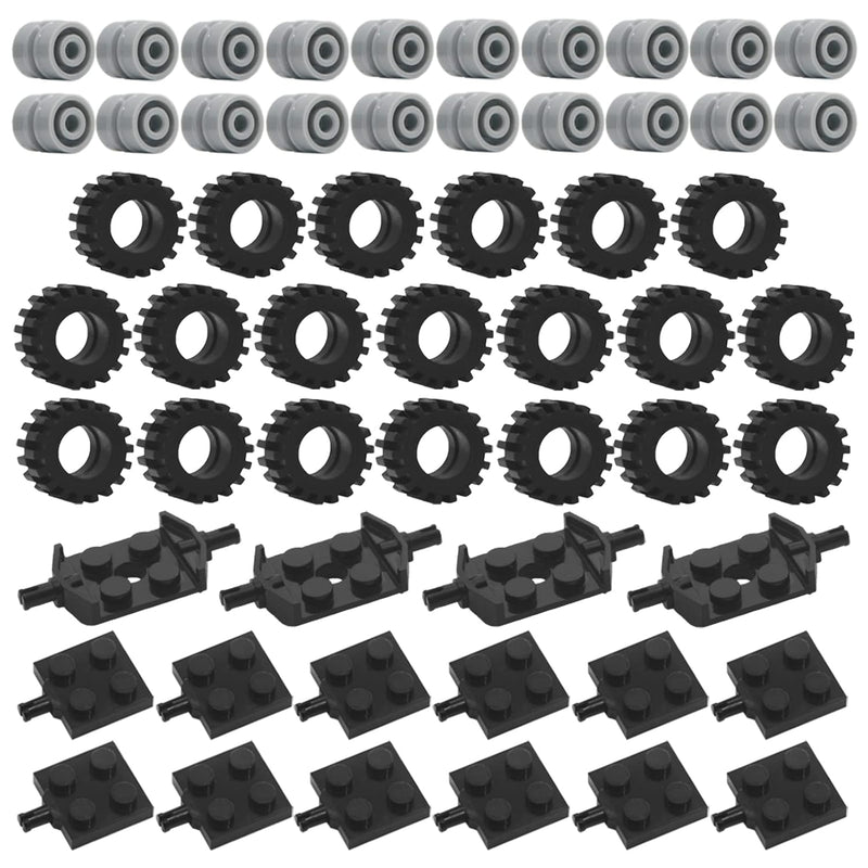 Tires Wheels And Axles Sets 56 Pieces Brick Accessories Basic Classic Build