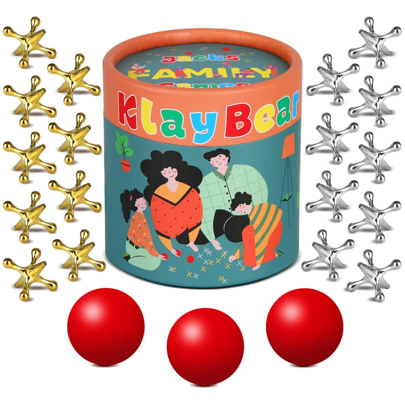 Jacks Game With Ball, Retro Vintage Jax Game For Kids And Adults, Classic B