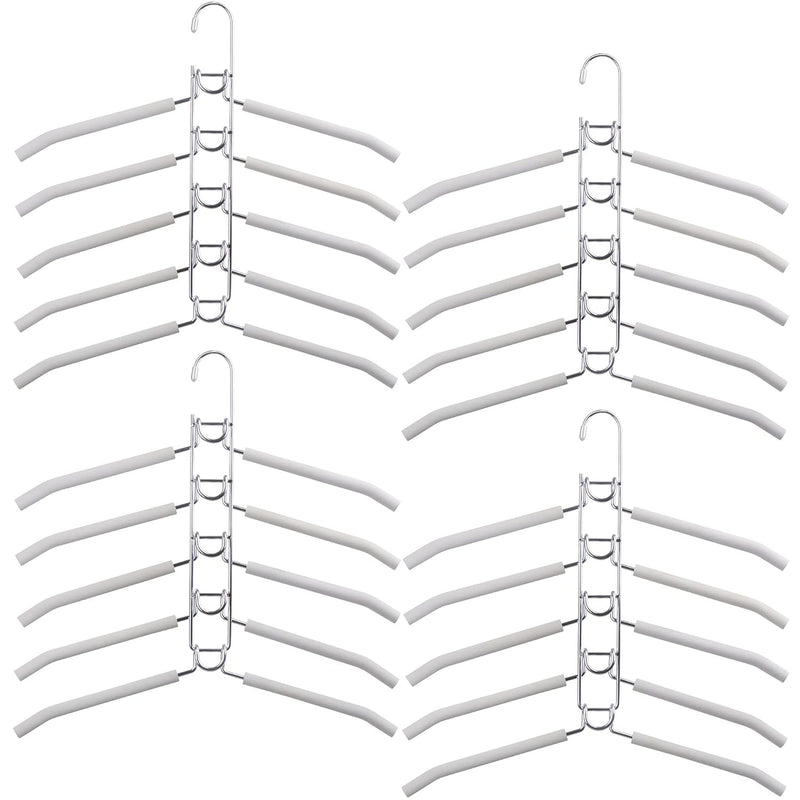 Clothes Hanger Space Saver: 4 Pack 5 In 1 Multiple Hangers For Clothes Non-Slip