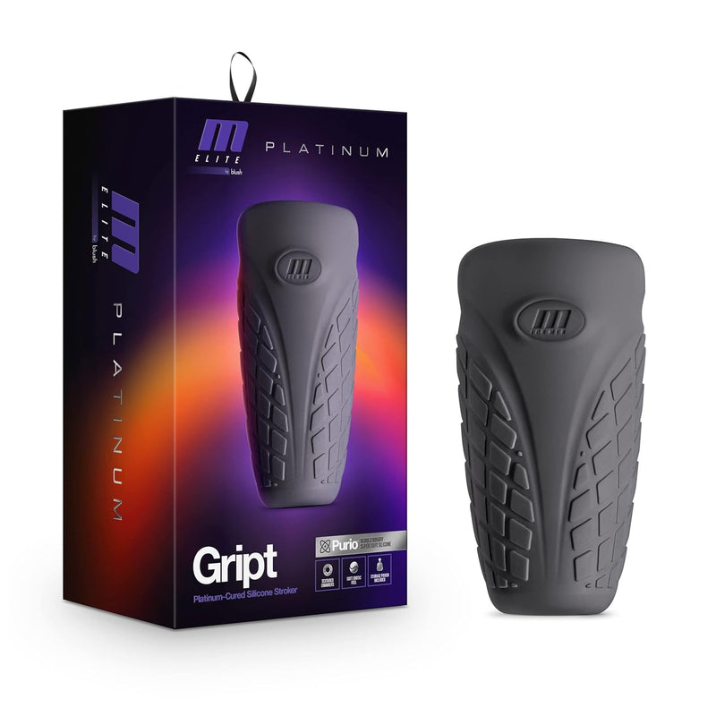Blush M Elite Platinum Male Masturbator Stroker - Ultra Soft Squishy Gript - Liquid Silicone Pocket Pussy With 3 Chambers Of Ribs & Ticklers For Pleasure - Luxury Men Sex Toys - Manual Sex Machine