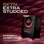 Extra Studded, 22 Count, Lubricated Non-Latex Condoms with Intense Texture