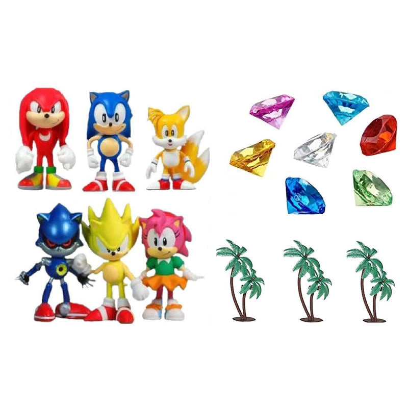 Classic Sonic And Friends 15 Piece Figure Play Set Featuring Sonic Figures,