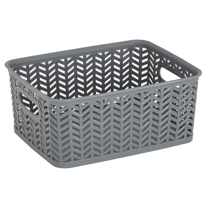 Small Herringbone Bin | Storage Tote Basket | Organizer | Decorative | Good For