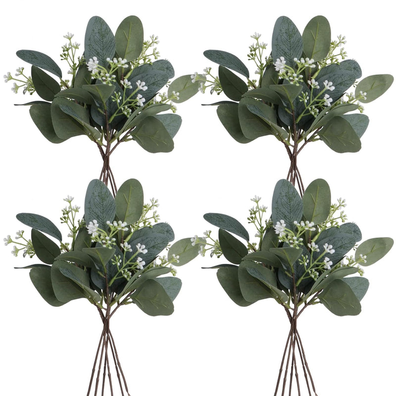22Pcs Artificial Eucalyptus Stems Bulk Silver Dollar Leaves Eucalyptus Branche