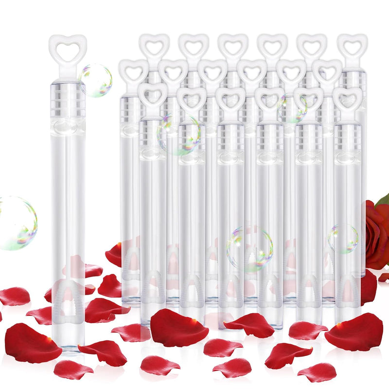 48 Pack Bubbles For Wedding Party Favors Mini White Heart Bubble Wand Bulk