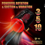 Male Masturbator Penis Pump With Testicle Vibrator - Upgrade 4 In1 Male Sex Toys For Men With 3 Rotating & 5 Sucking & 10 Vibrating Modes Penis Vibrator, Pocket Pussy Adult Sex Toy For Men Pleasure