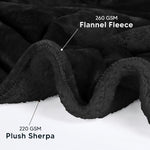 Sherpa Blanket Queen Size [Black, 90X90 Inches] - 480Gsm Thick Warm Plush Fleece Reversible Blanket For Bed, Sofa, Couch, Camping And Travel