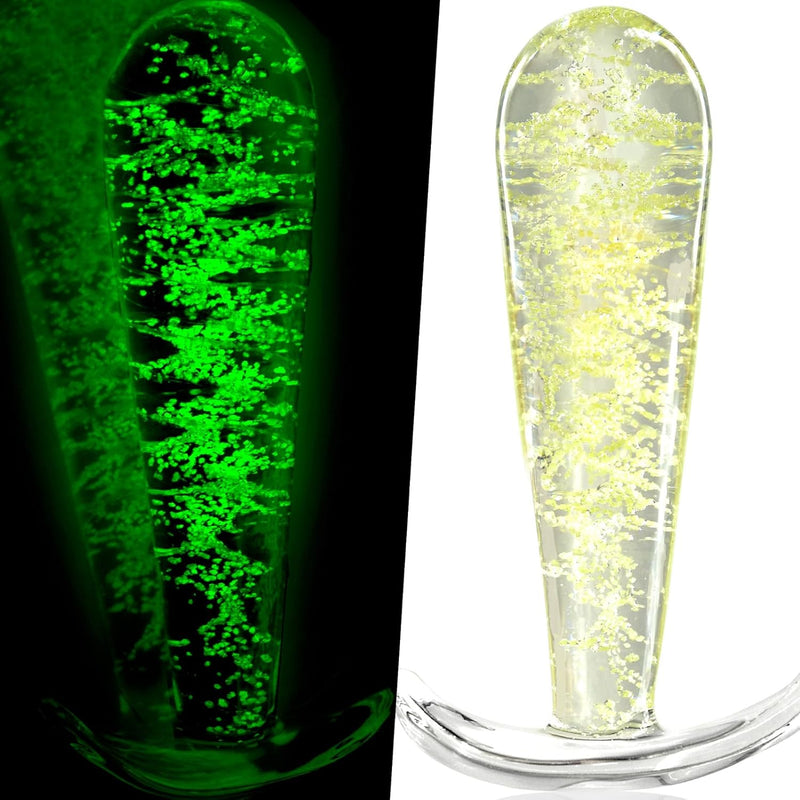 Luminous Anal Plug Glass Butt Plug With Curved Based Tapered Prostate Massager Sex Toy With Long Stem For Men Women Masturbation