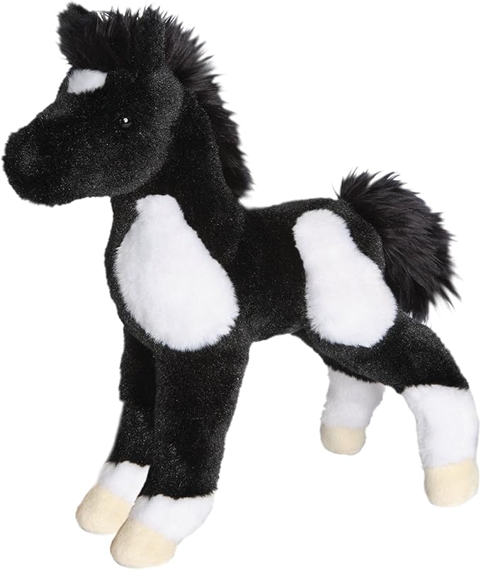 Douglas Runner Black & White Paint Horse Foal Plush Stuffed Animal