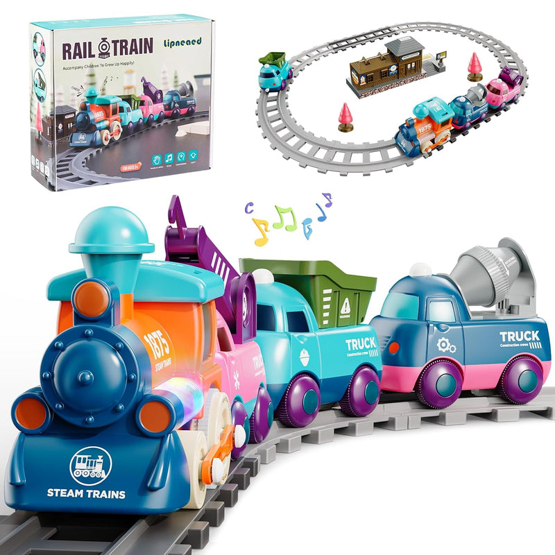 Train Set For Toddlers, Magnetic Train Toys For Toddlers 3+ Electric Train